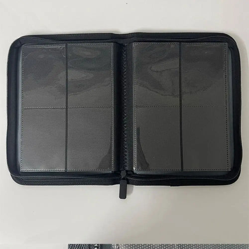 4 Pocket Card Binder Zip Style with 160 Card Slot and Side-Loading Cards